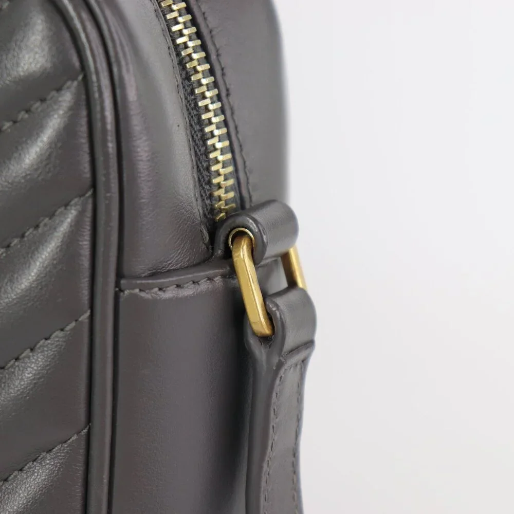 Saint Laurent Calfskin Matelasse YSL Monogram Lou Camera Bag Storm - Picture 4 of 16